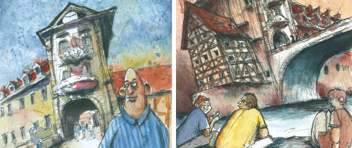 Stadtschönheit im Skizzenbuch